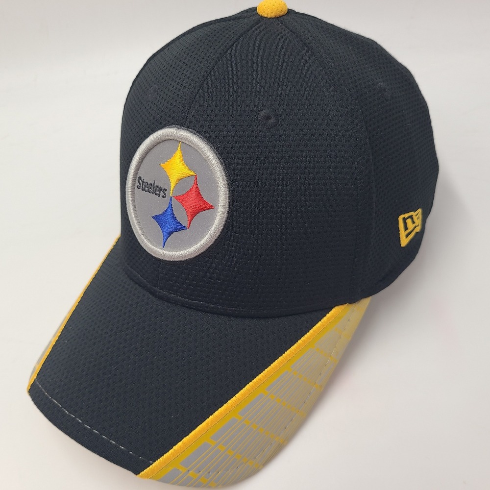 Pittsburgh Steelers Hat Fitted M-L New Era 39Thirty Black Gray Yellow NFL Men